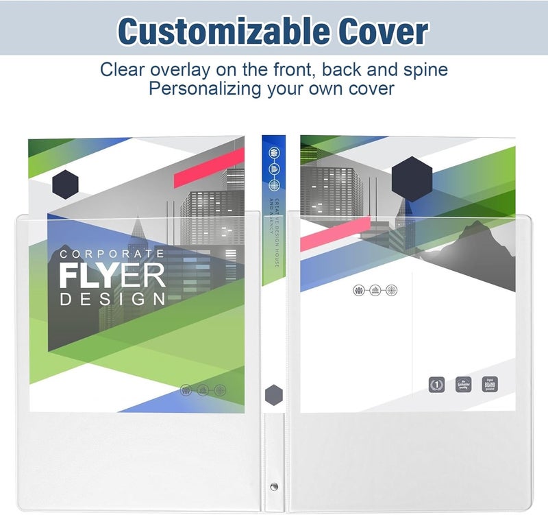 XRUNMIX 1/2 Inch 3-Ring-Binder with Pockets, 0.5''-inch Round Binders Holds 100 Sheets US Letter Size 8.5'' x 11'' - Bundle 12 Packs White Binders for Home, Office, and Back to School (0.5'' - 12 Packs) - Image 5